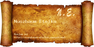Nuszbaum Etelka névjegykártya